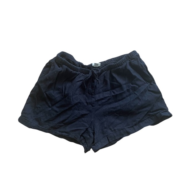 A New Day Women's Black Shorts linen blend drawstring shorts medium - Picture 2 of 8